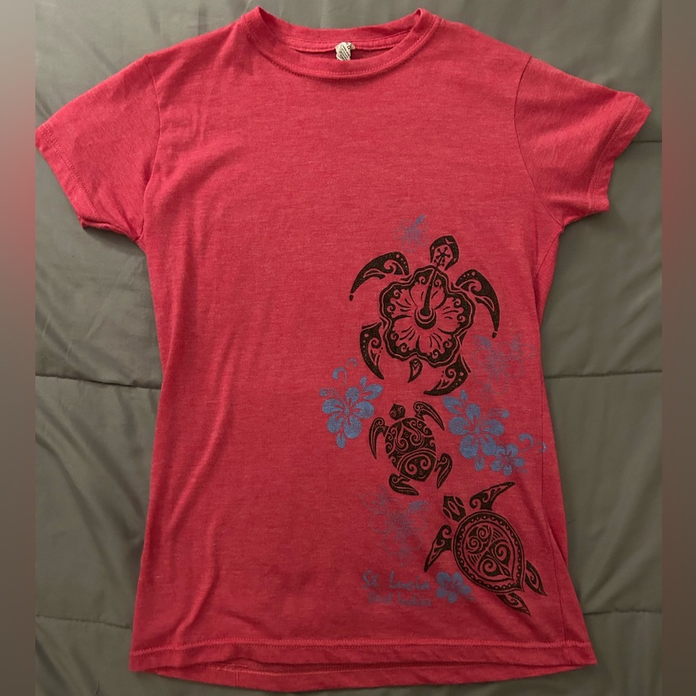 St Lucia West Indies Summer Hibiscus T-Shirt~